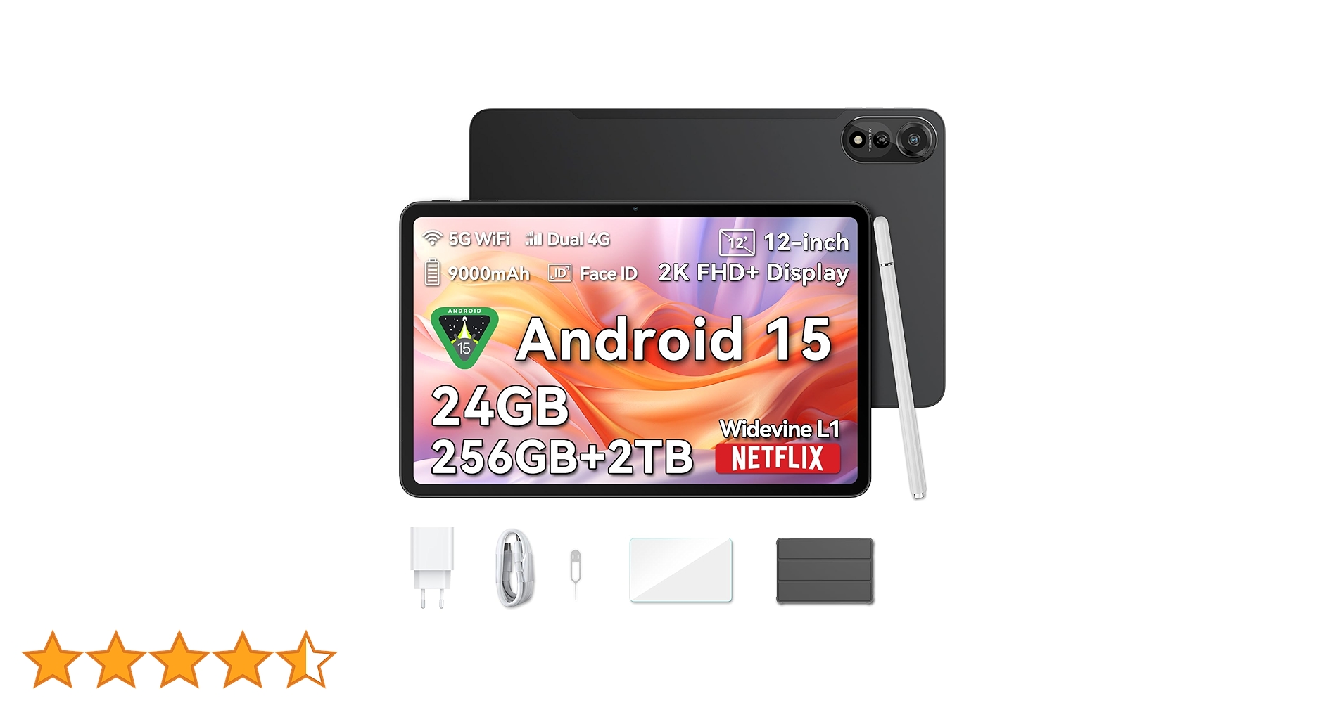 Amazon.co.jp: 【Android 15 タブレット 12インチ 2K IPS大画面
